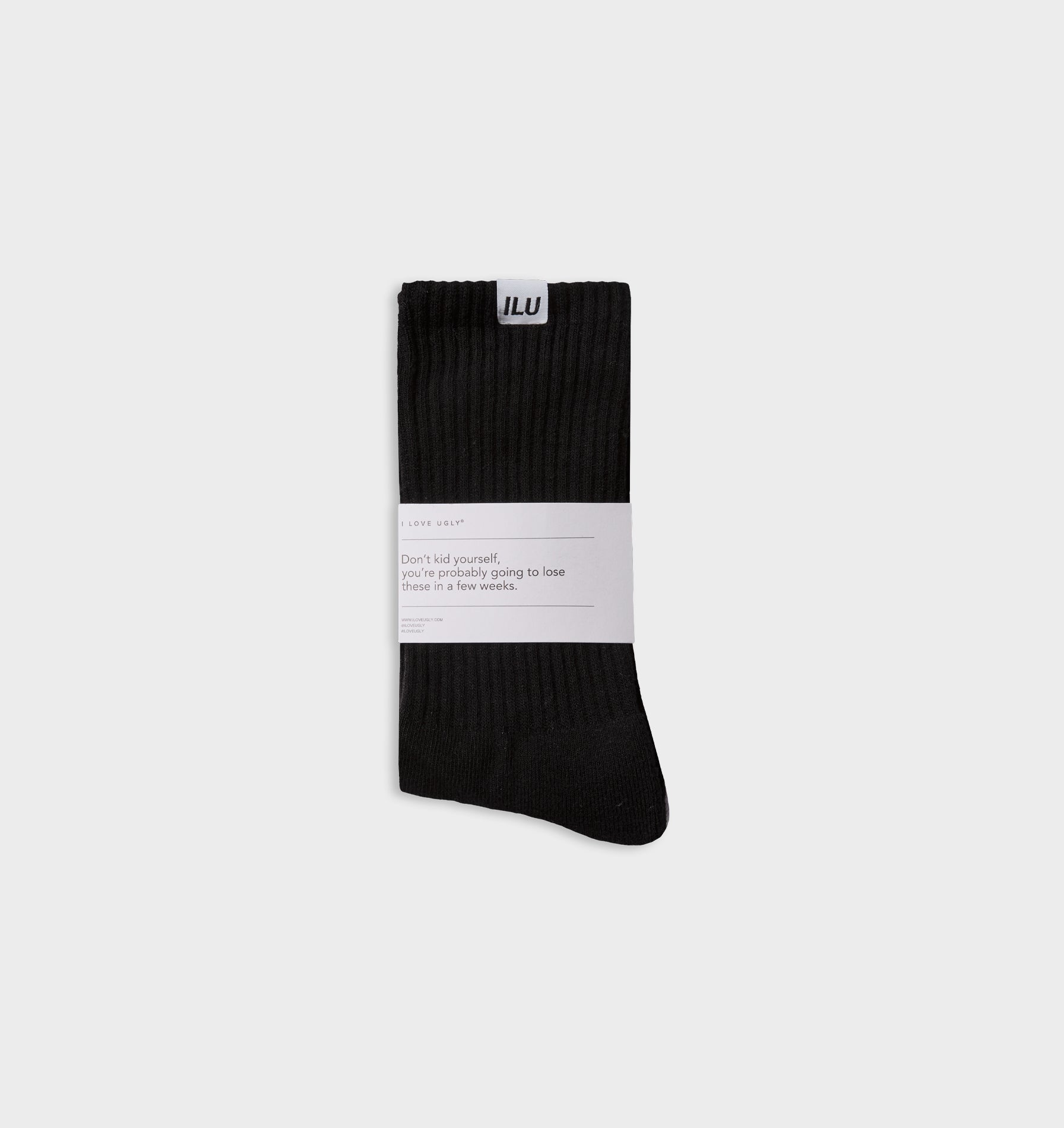 Panelled Sock - Black/White