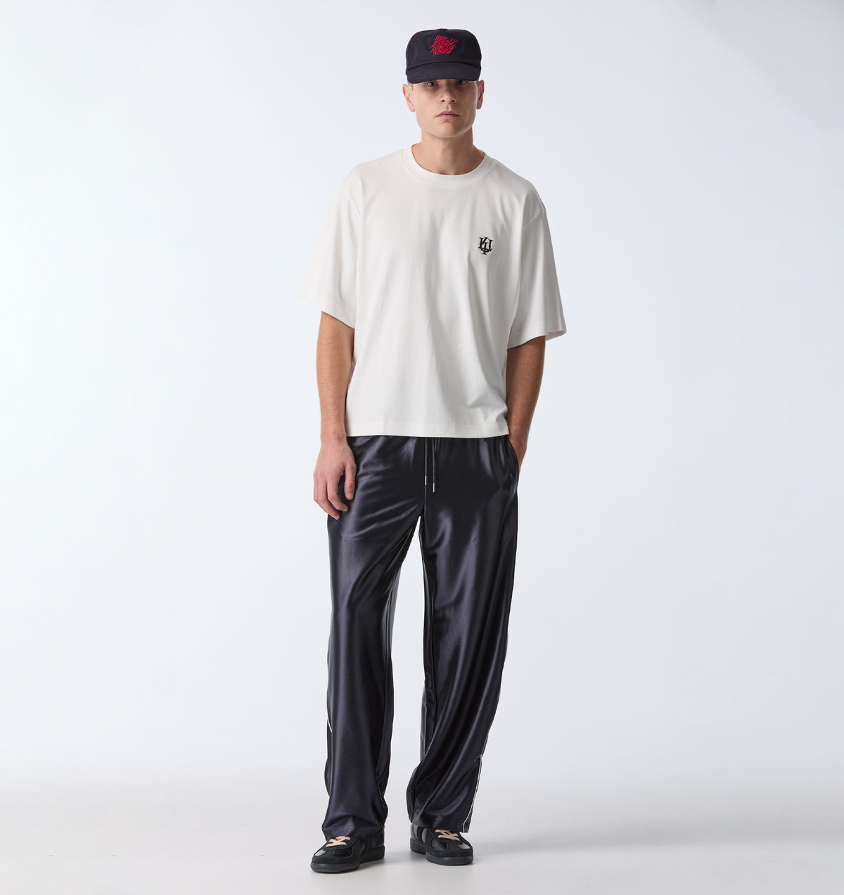 Satin Track Pant - Indigo