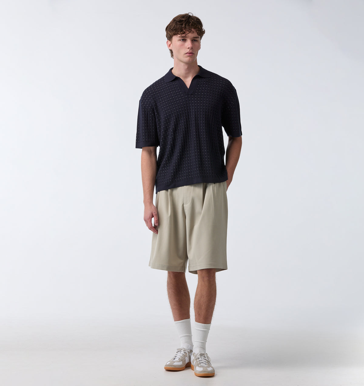 Alby Pleated Short - Stone