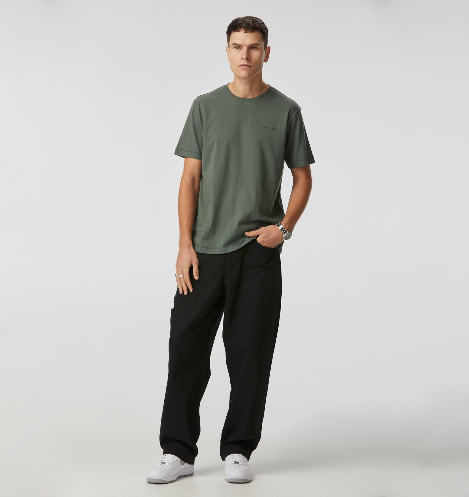 Jeremy Slim Tee - Smokey Green