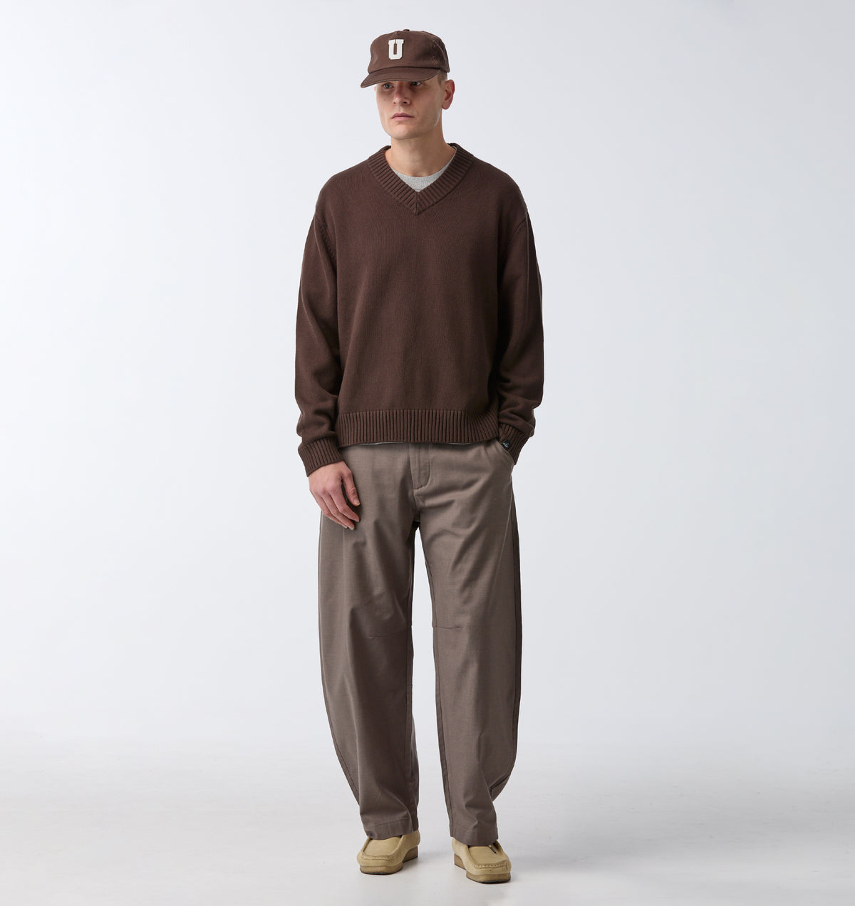 Barrel Leg Slack Pant - Mushroom