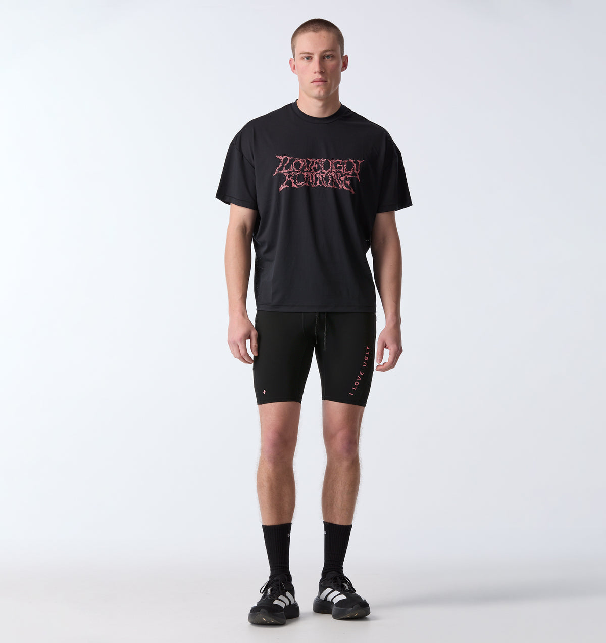 Liquified Active Crop Tee - Black/Ember Vortex