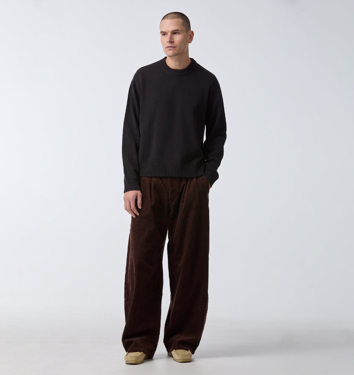 Balloon Pleat Pant - Espresso Cord