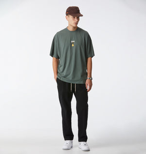 Floral Box Tee - Smokey Green