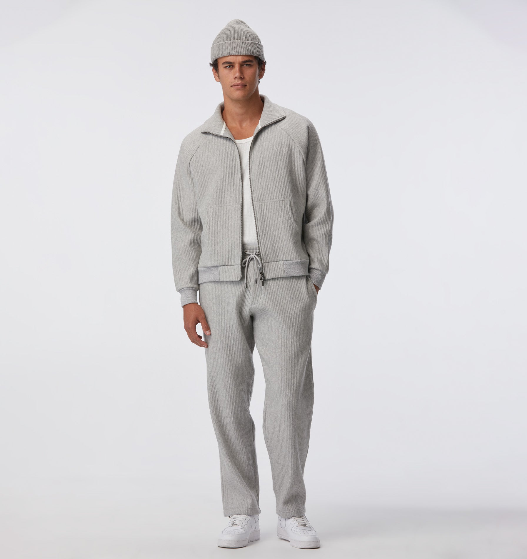 Textured Trackie Pant - Vintage Grey