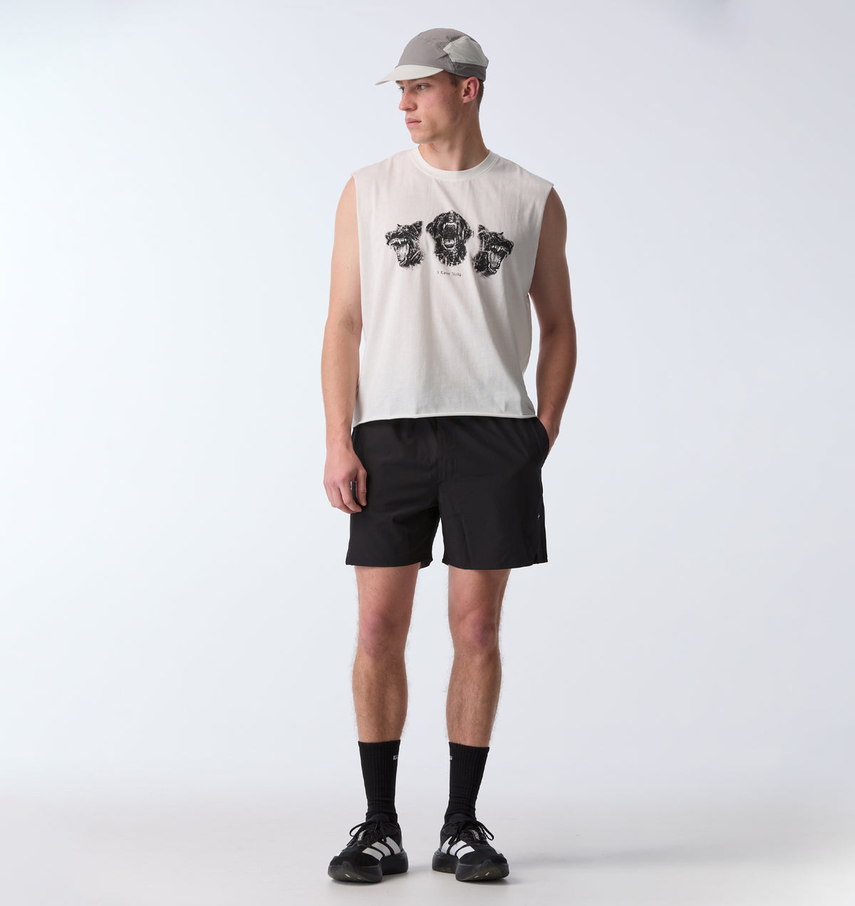Dogs Cotton Active Crop Tank - Aged White