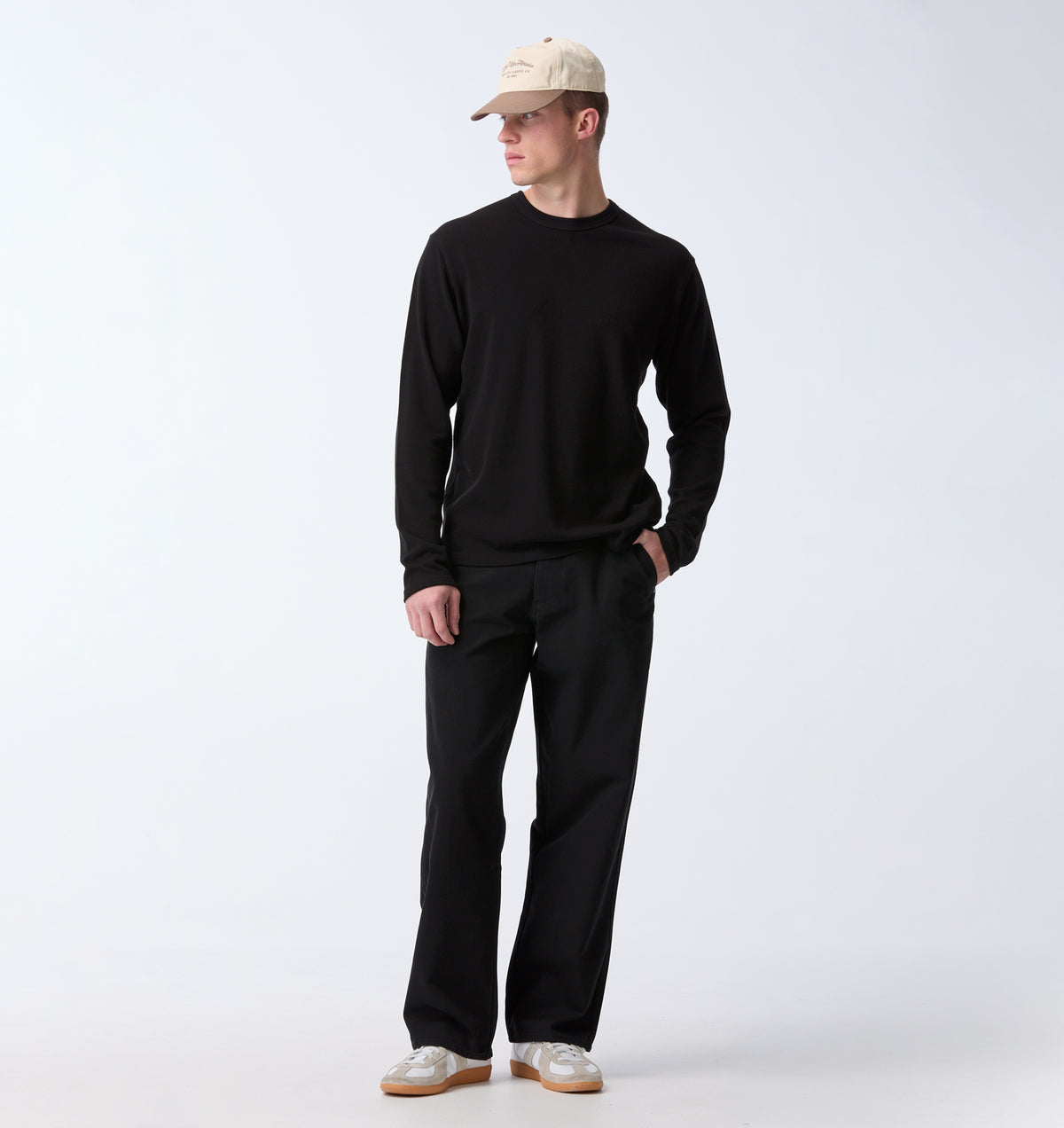 Edgar Wide Canvas Pant - Faded Black