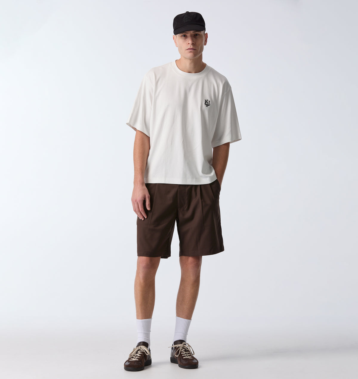 Monogram Interlock Crop Box Tee - White