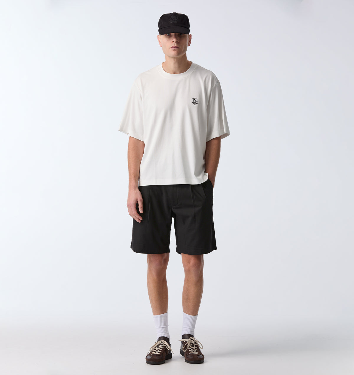 Nylon Alby Pleated Short - Black