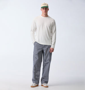 Edgar Wide Pant - Navy/ White Stripe