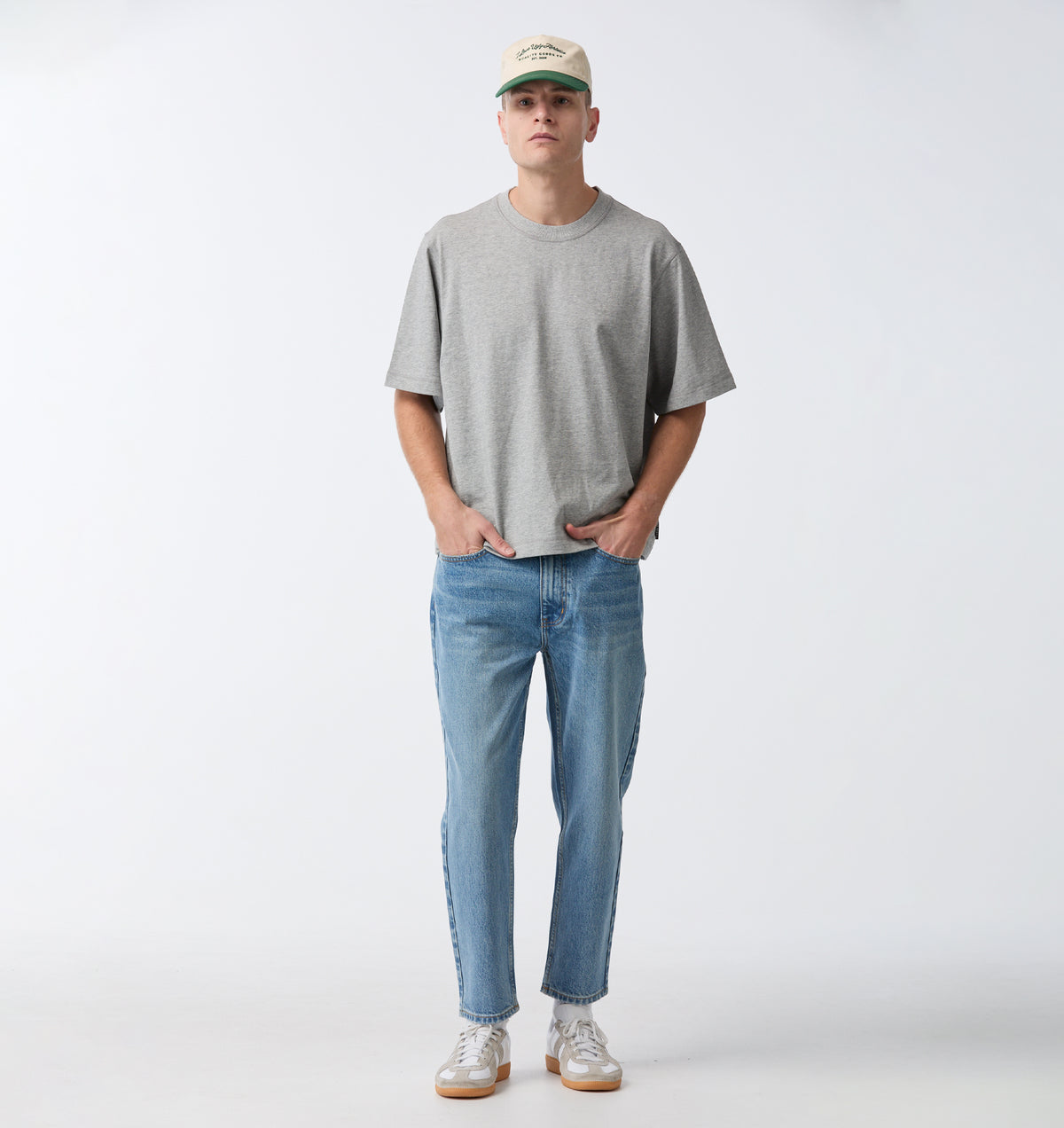 Crop Box Tee - Heather Grey