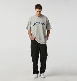 Applique Heavy Box Tee - Vintage Grey