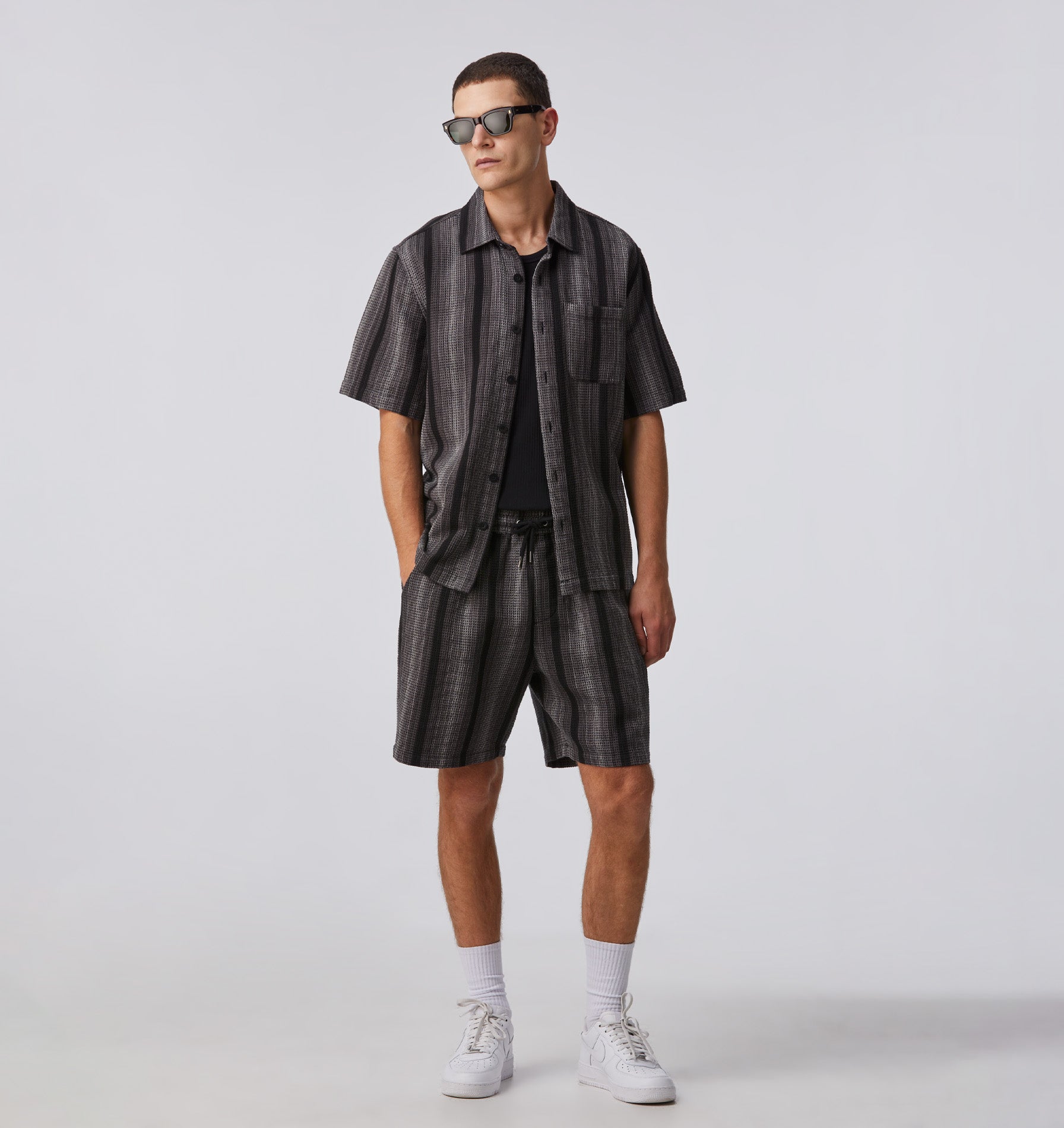 Waffle SS Shirt - Charcoal Ombre
