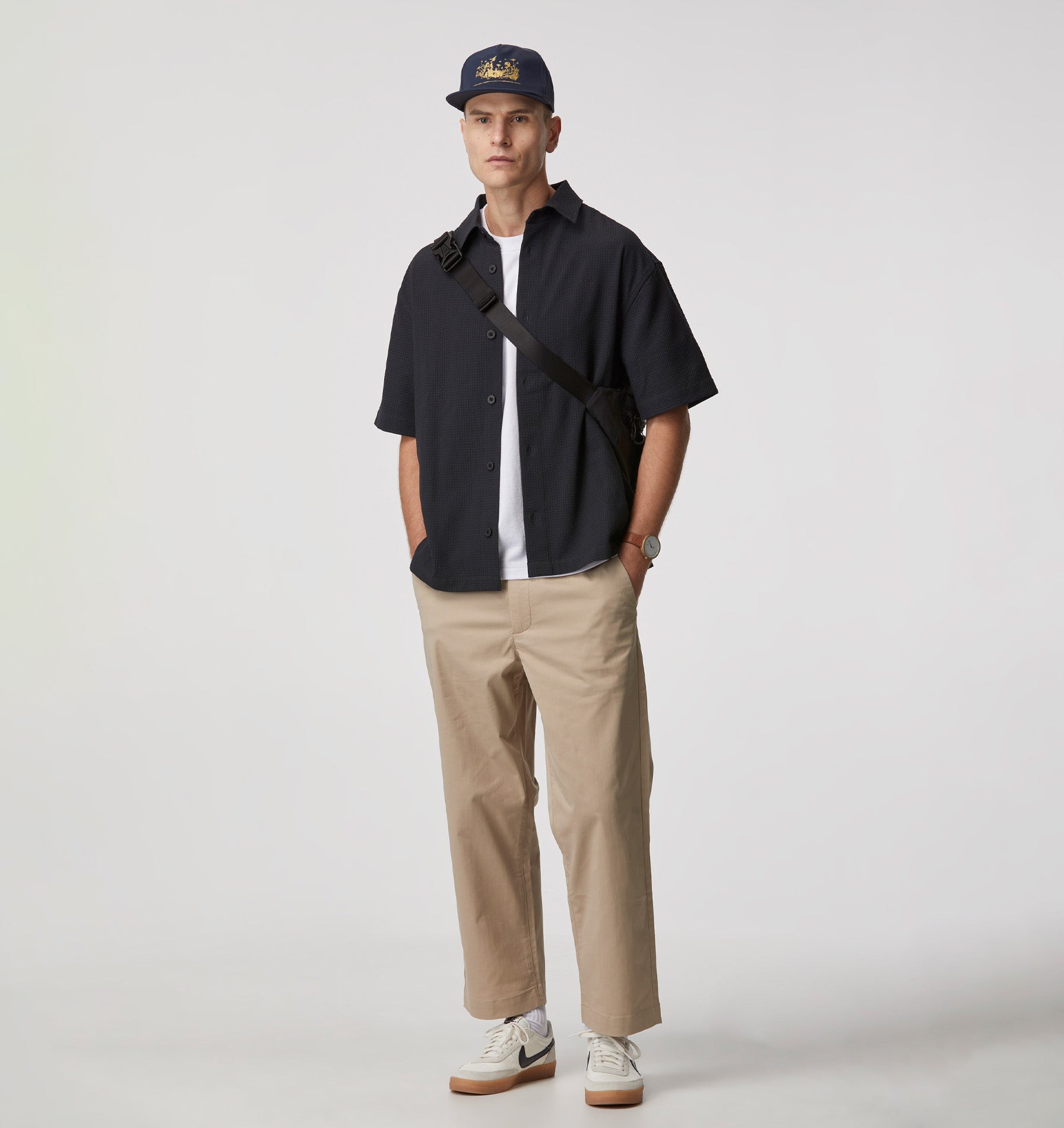Dawson Boxy SS Shirt - Navy/Black Check