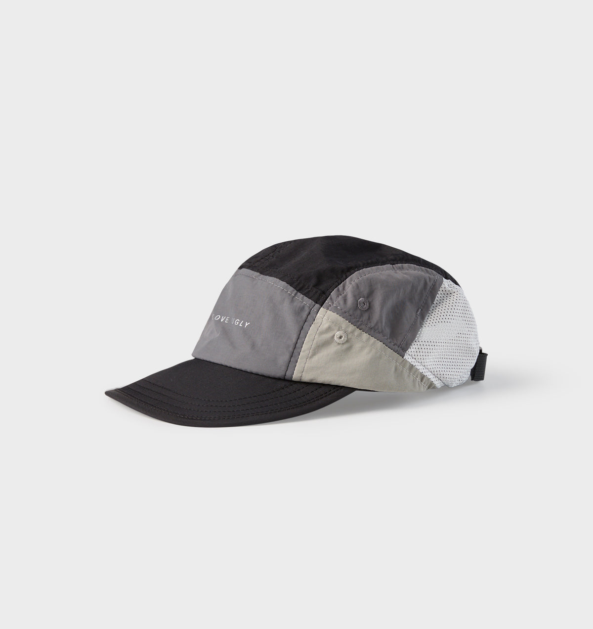 Active 5 Panel Cap - Grey/Black/White