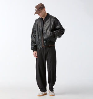 Barrel Leg Slack Pant - Black