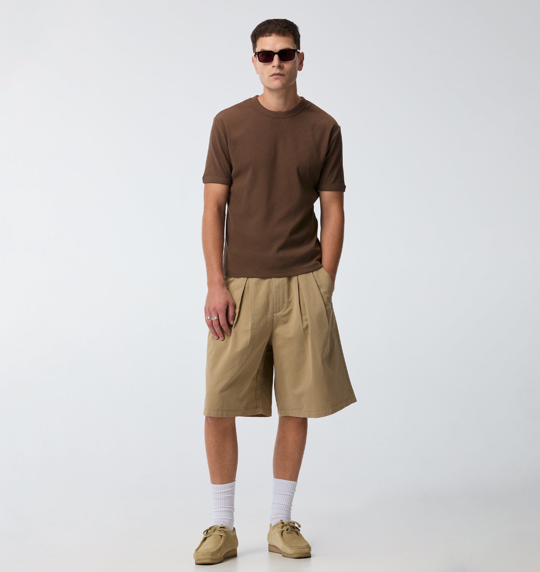 Wide Pleat Short - Sandstone