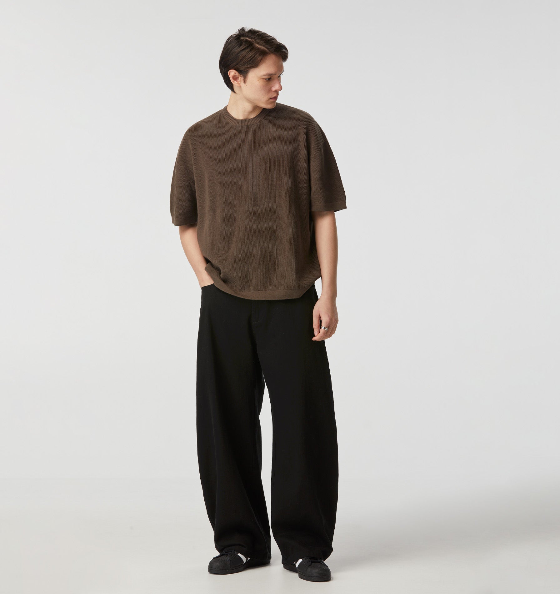 Knit Box Tee - Burnt Olive