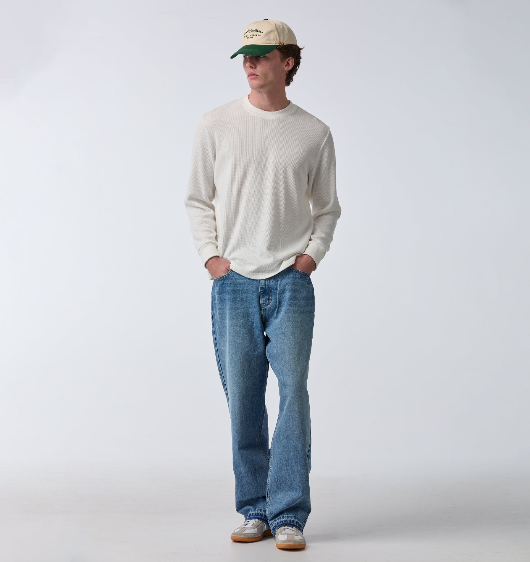 Raw Hem Edgar Wide Denim - Vintage Blue