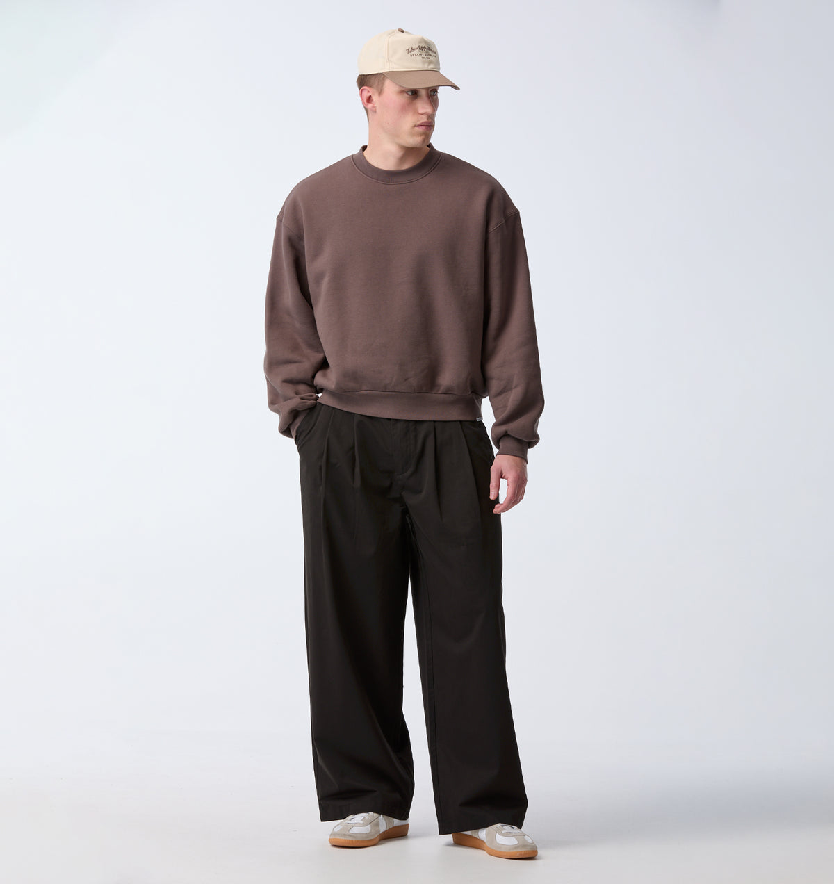 Cotton Albert Pleated Pant - Black