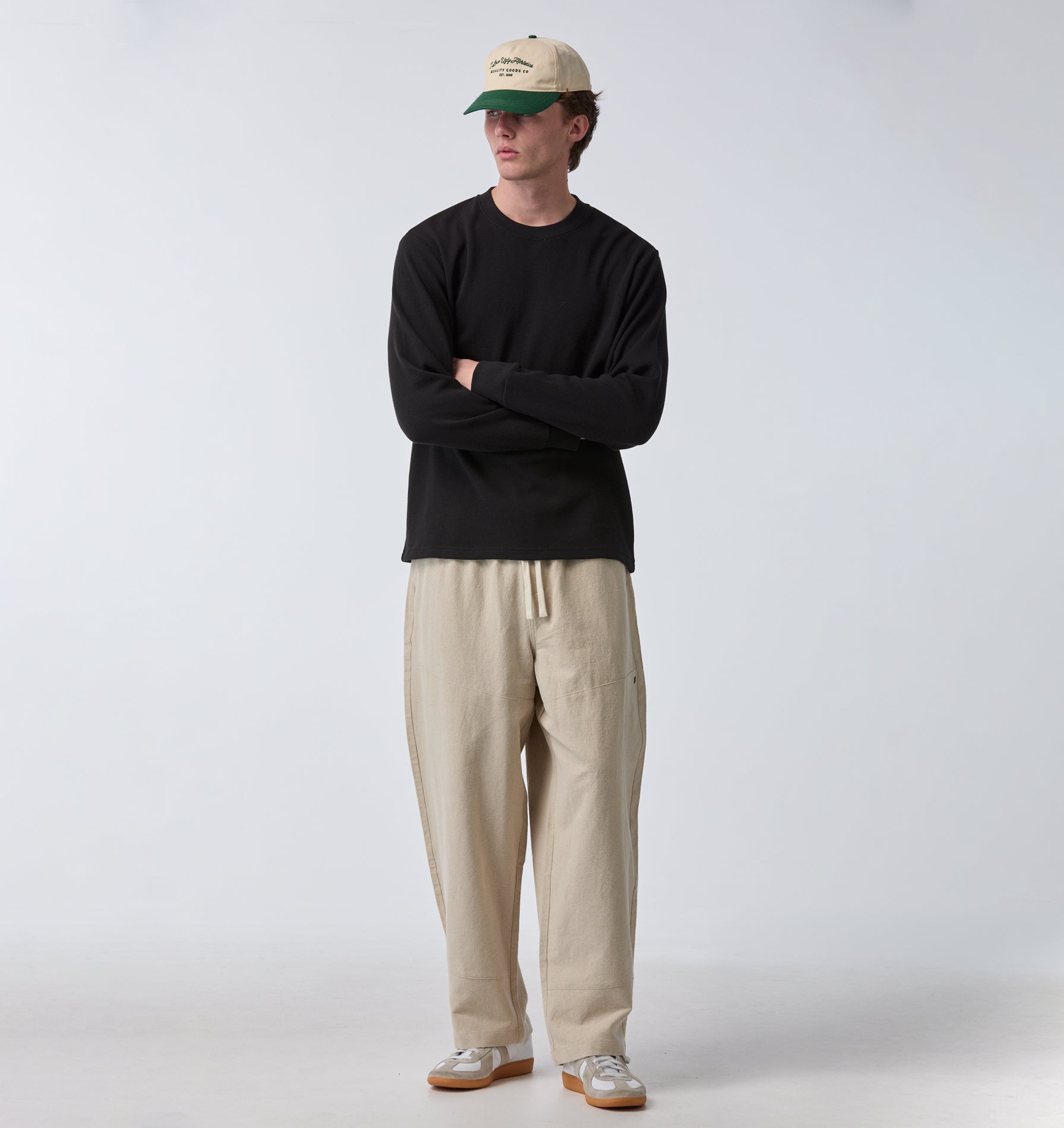 Linen Stirling Relaxed Pant - Bone