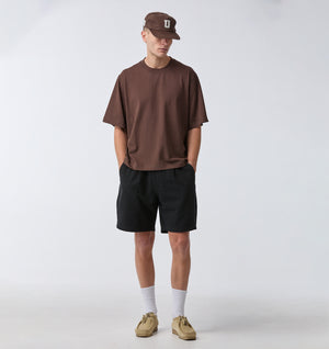 Linen Michael Pleat Short - Black