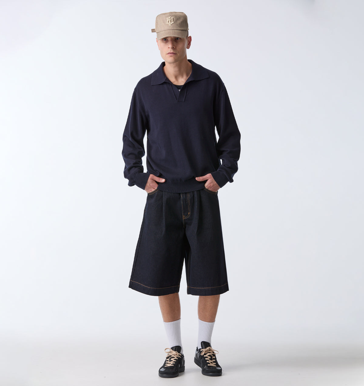 Knit LS Polo - Indigo
