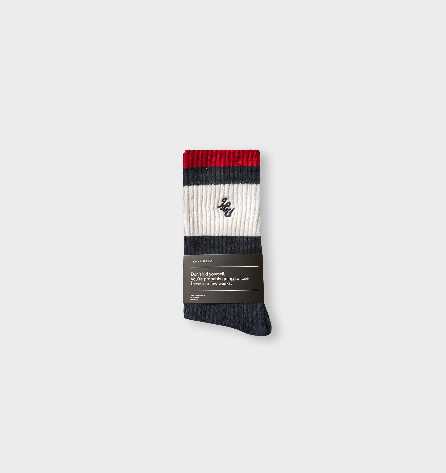 Kingswell Sock - Midnight Navy/Wine Red