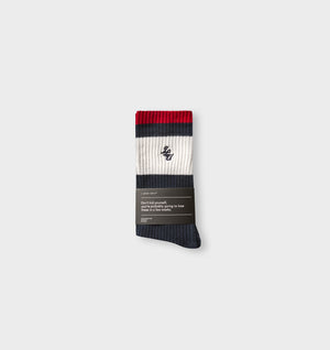 Kingswell Sock - Midnight Navy/Wine Red