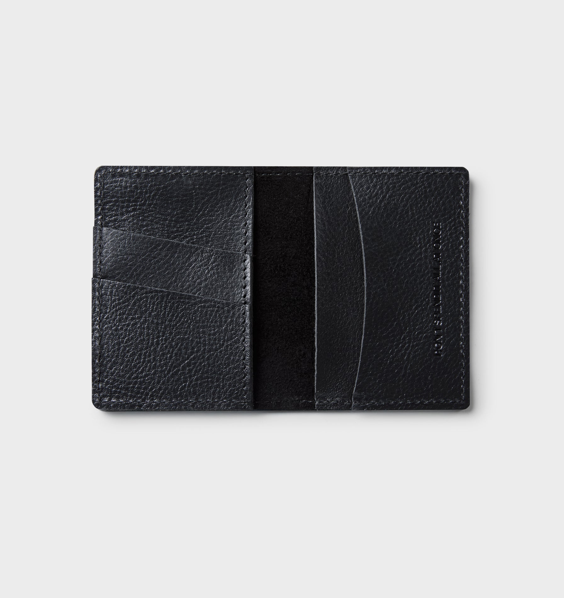 Leather Fold Card Holder - Black