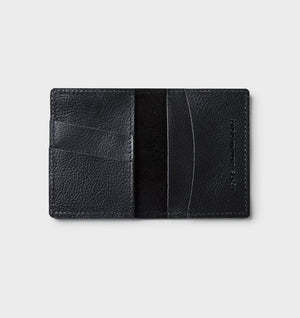 Leather Fold Card Holder - Black