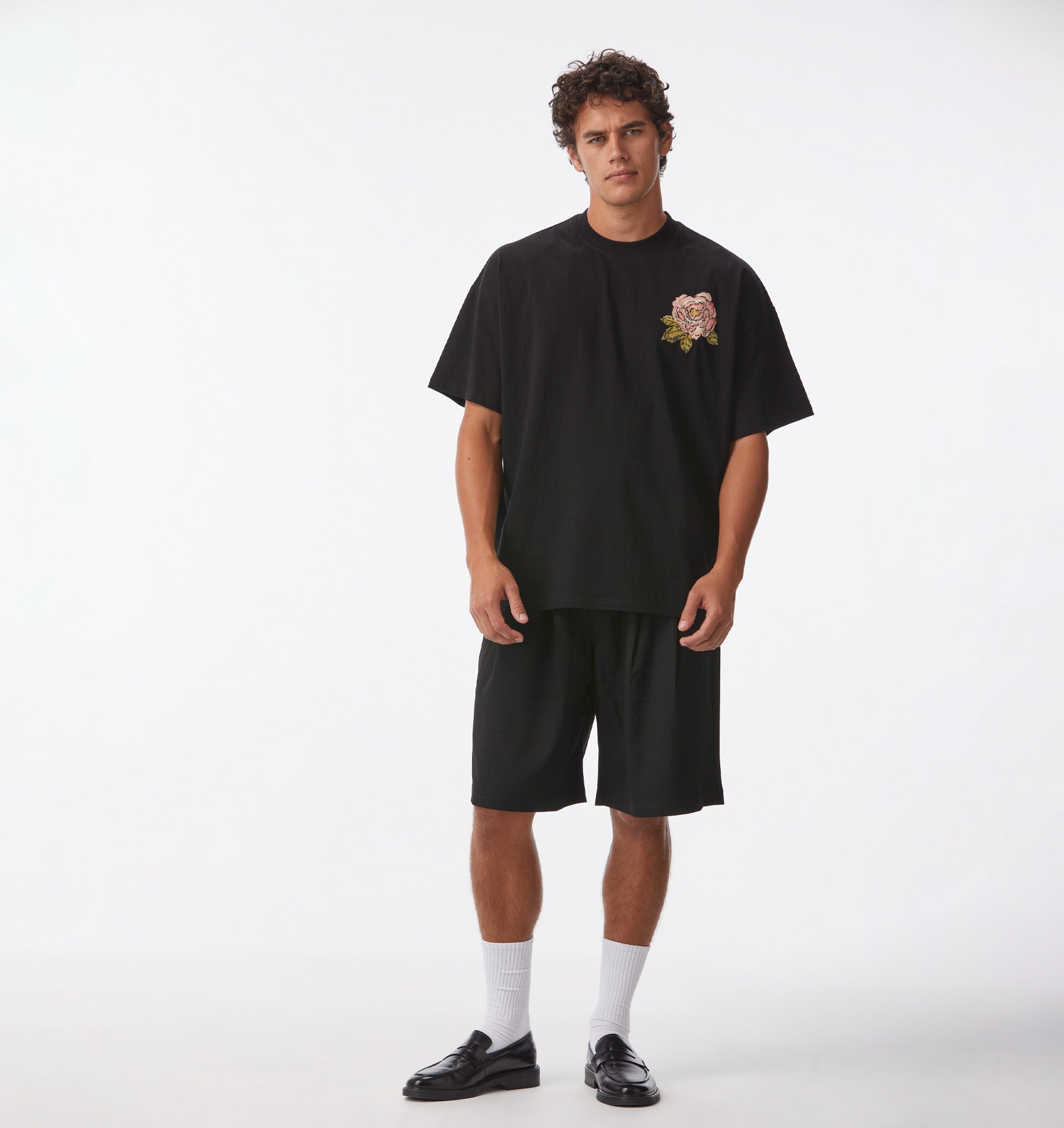 Fleur Box Tee - Black