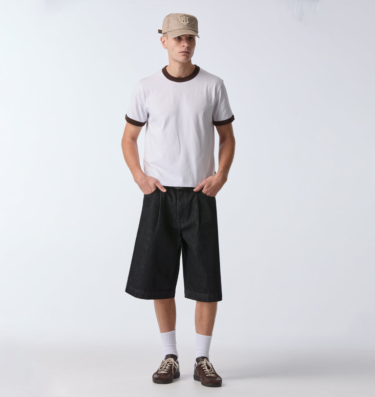 Muscle Ringer Tee - White/Espresso