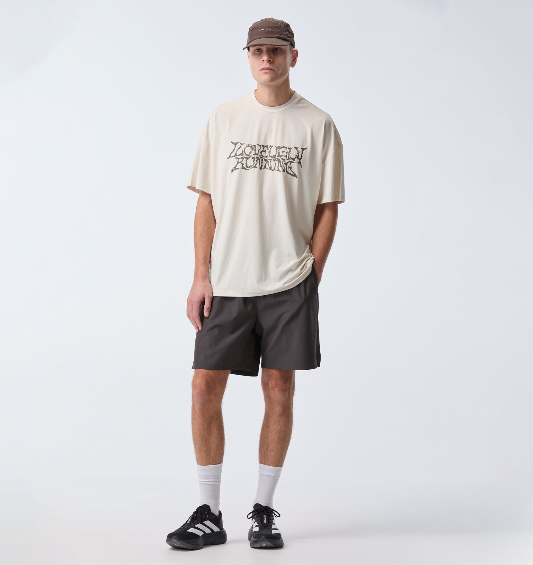 Liquified Active Box Tee - Off White/ Brown