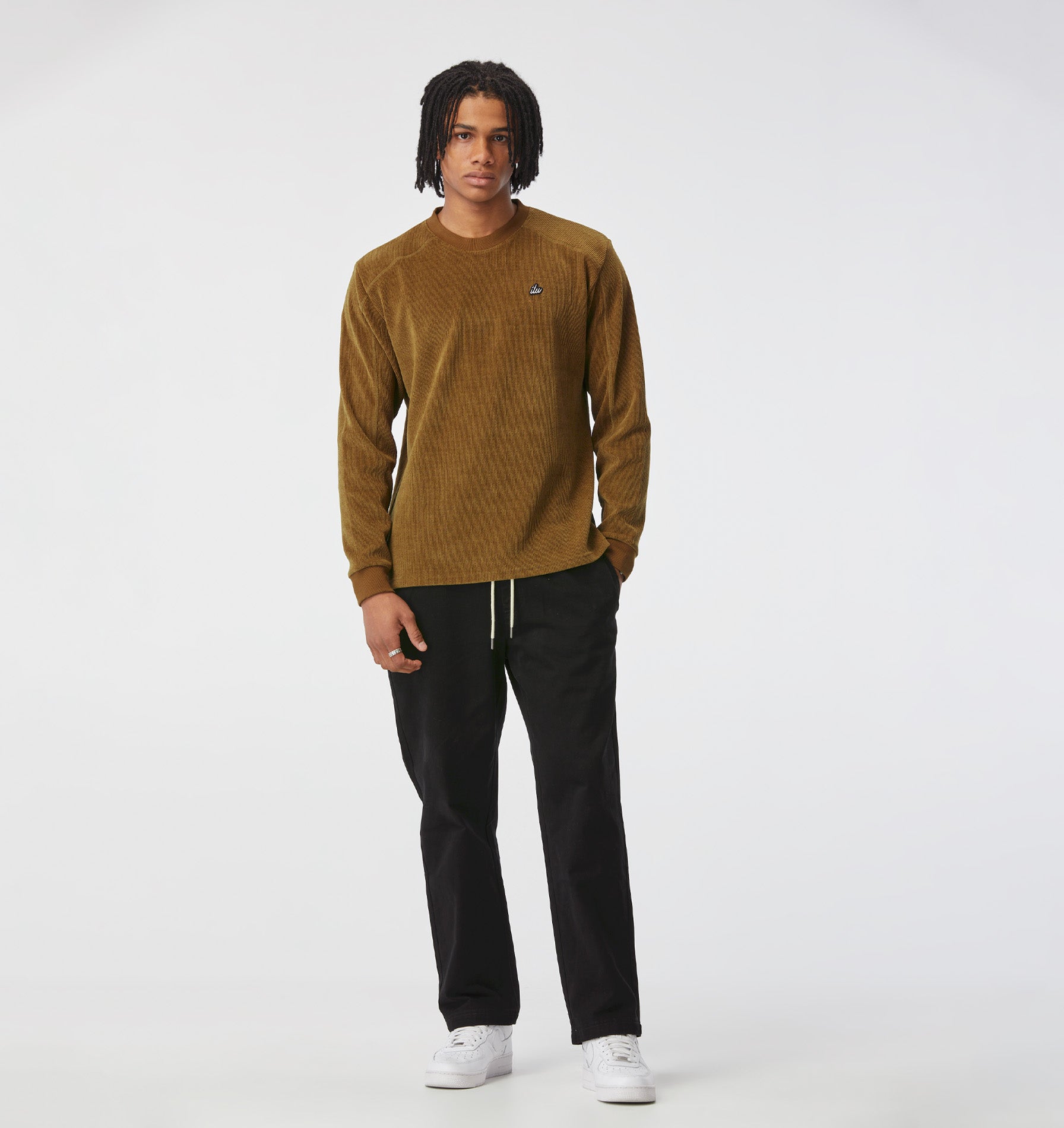Textured LS Tee - Moss