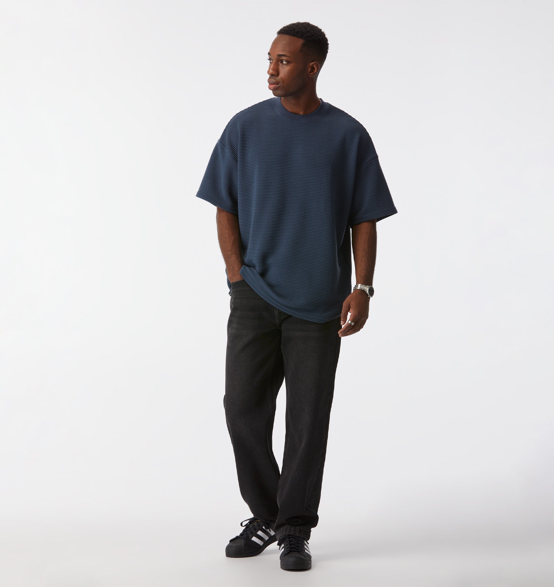 Corrugated Box Tee - Indigo