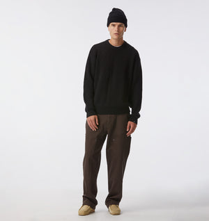 Cropped Knit Sweater - Black