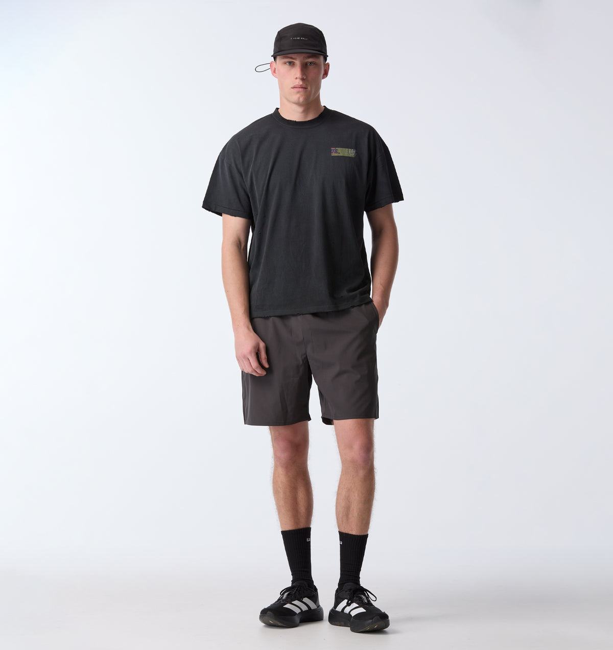 Athletics Cotton Active Crop Tee - Faded Black