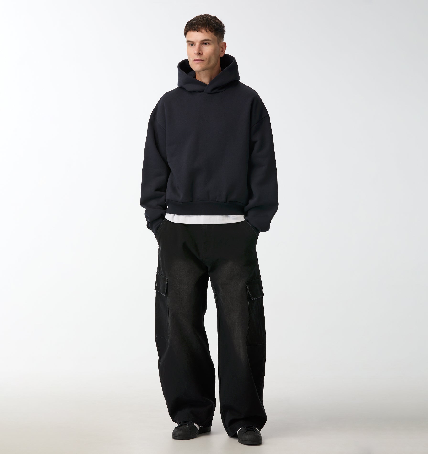 Heavy Crop Box Hood - Dark Navy
