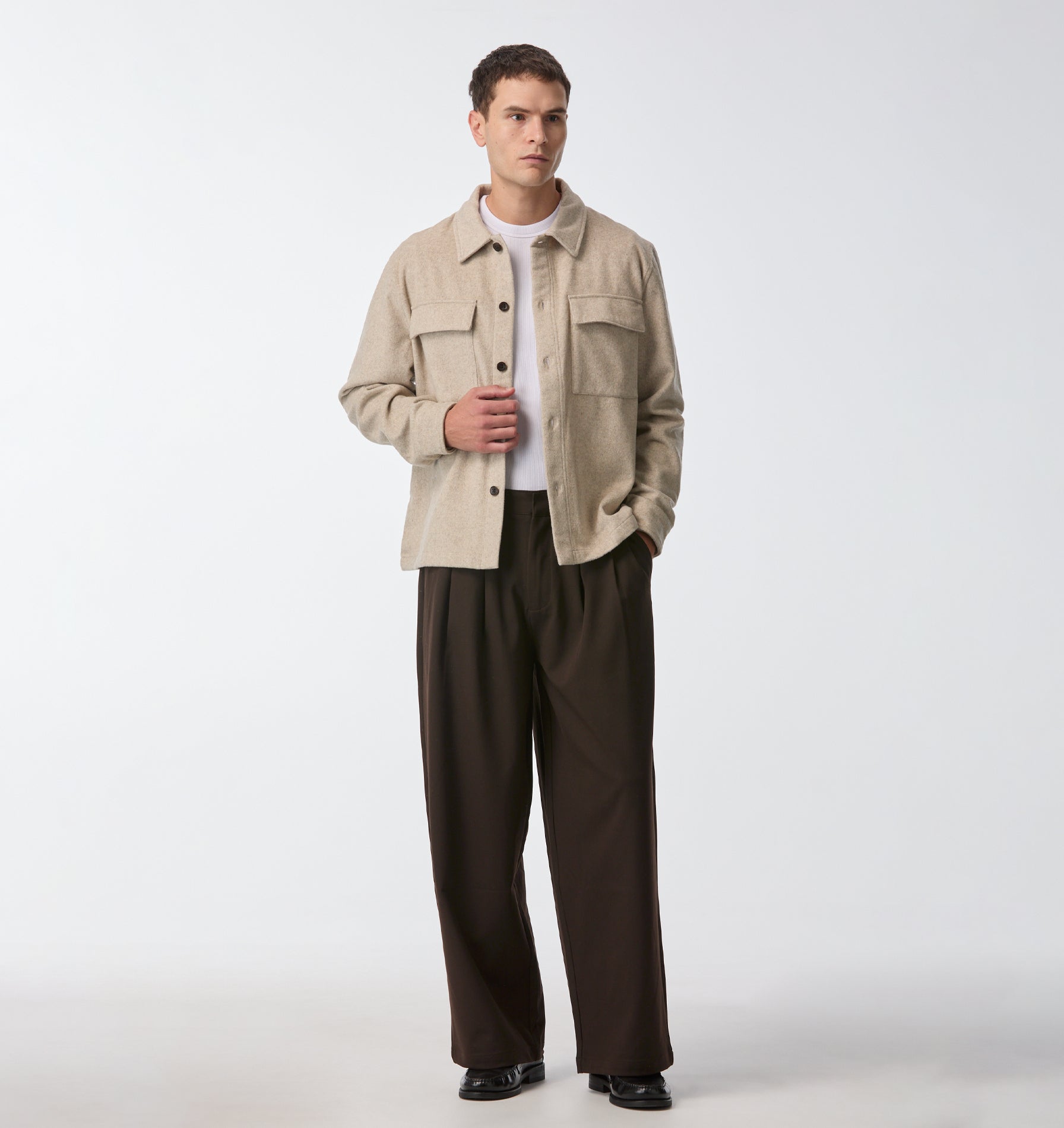 Wool Overshirt - Oatmeal
