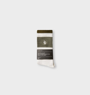 Kingswell Sock - Vintage White/Olive