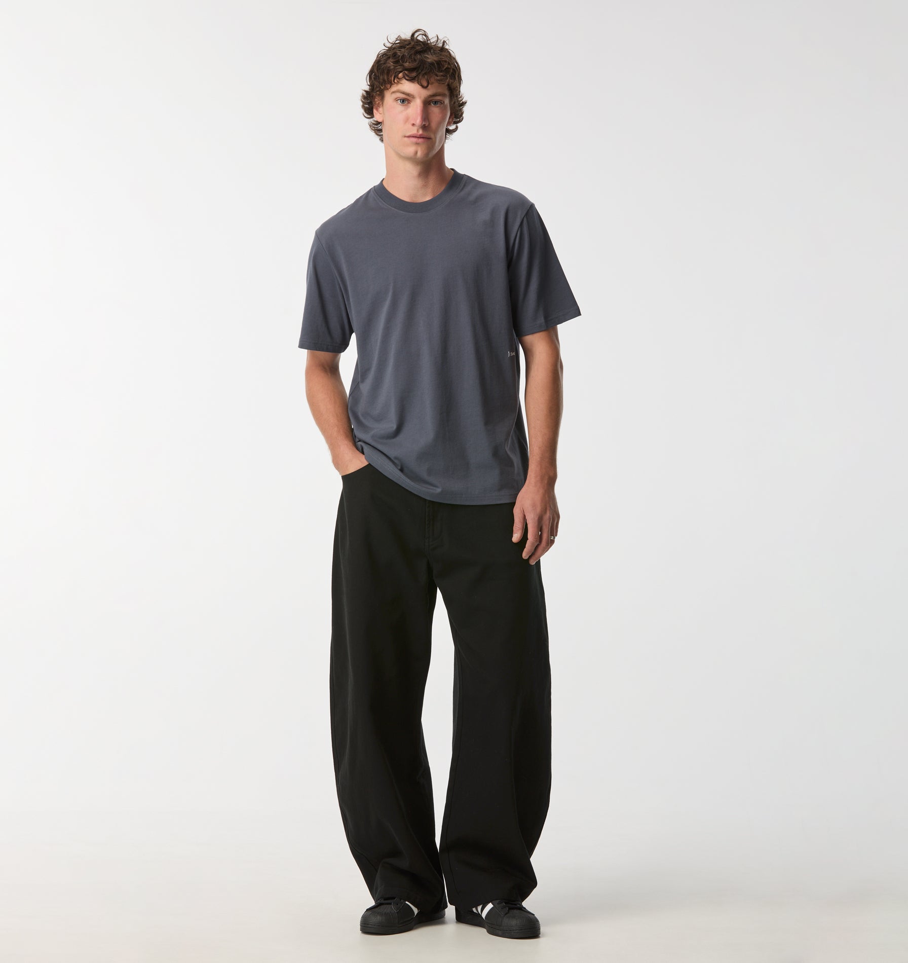 Hand Drawn Uniform Tee - Indigo