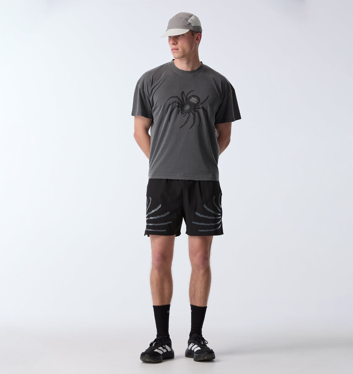 Widow Cotton Active Crop Tee - Washed Black
