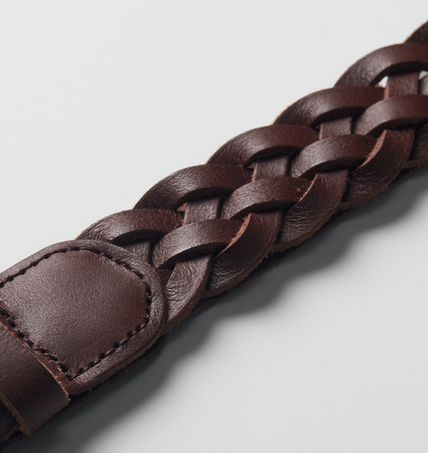 Hand-Braided Leather Belt - Brown