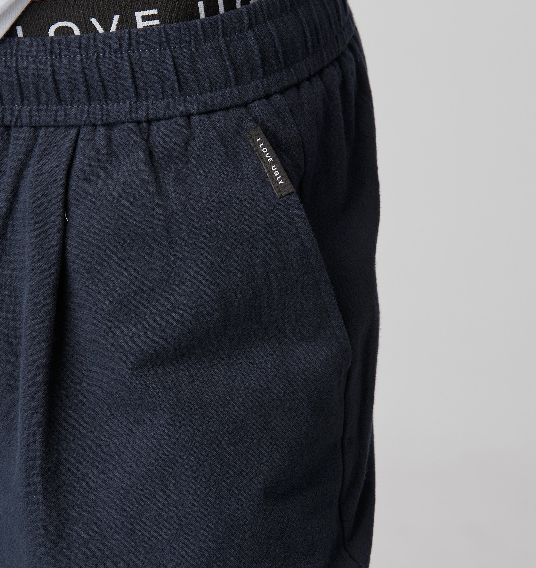 Linen Michael Pleat Short - Dark Navy