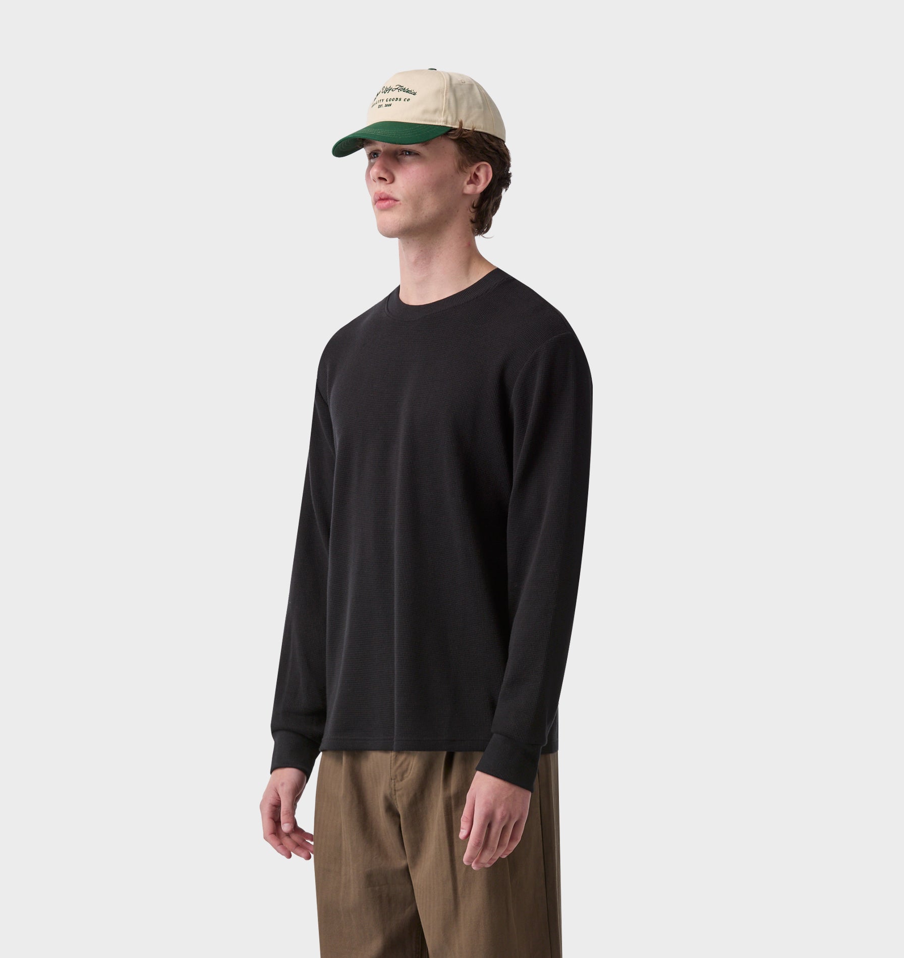 Waffle LS Tee - Black