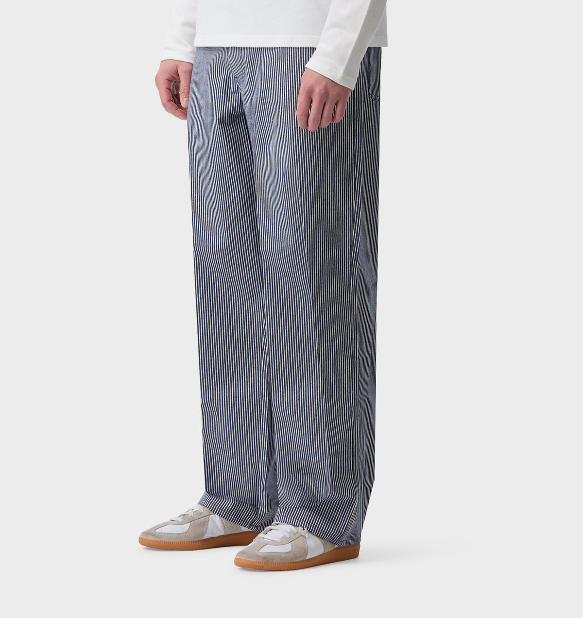 Edgar Wide Pant - Navy/ White Stripe