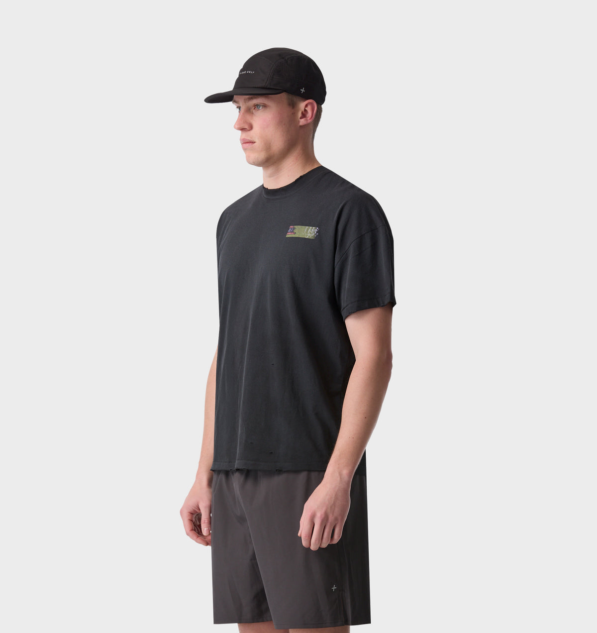 Athletics Cotton Active Crop Tee - Faded Black