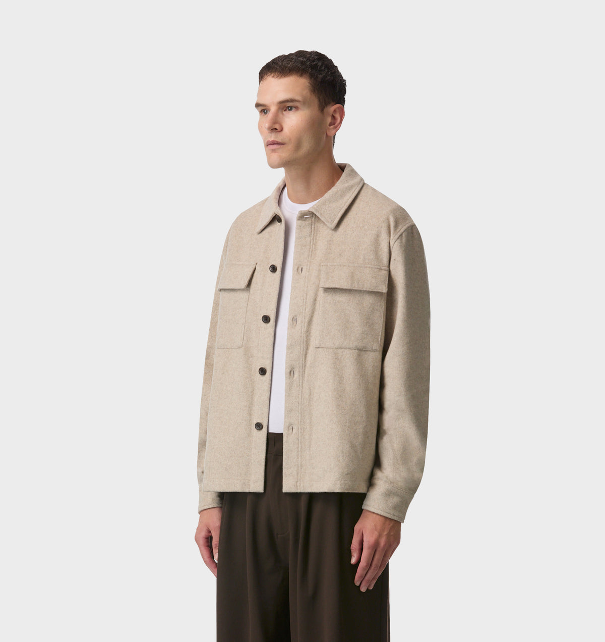Wool Overshirt - Oatmeal