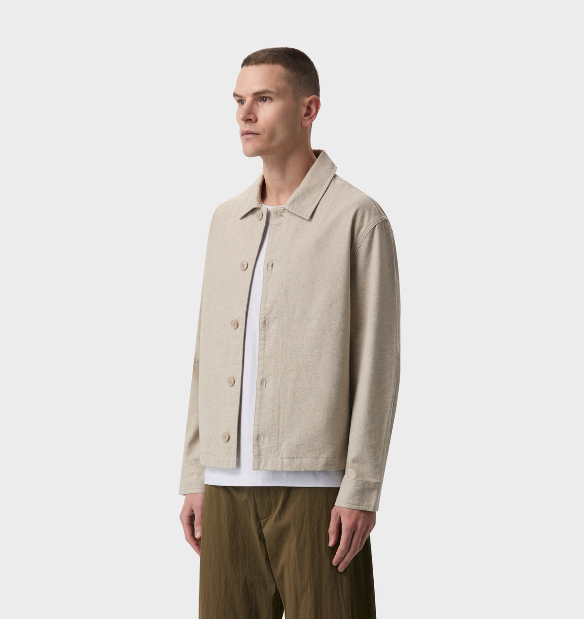 Linen Blend Jacket - Parchment